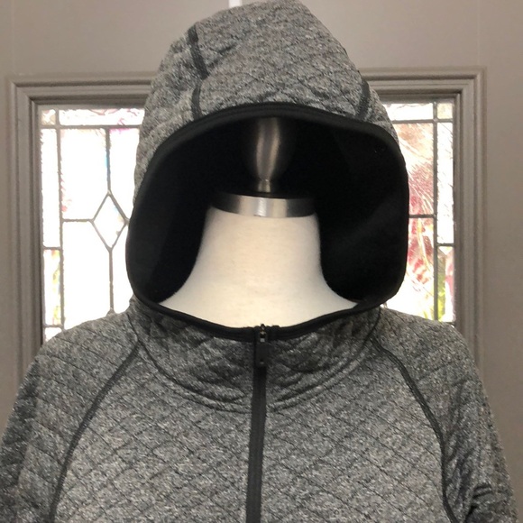 Smartwool Womens M Diamond Peak Quilted Pullover Gray Hoodie Wool Blend 1/4 Zip - Picture 3 of 11